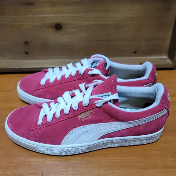 Puma Red White Suede Woman Sneakers - Picture 3 of 9